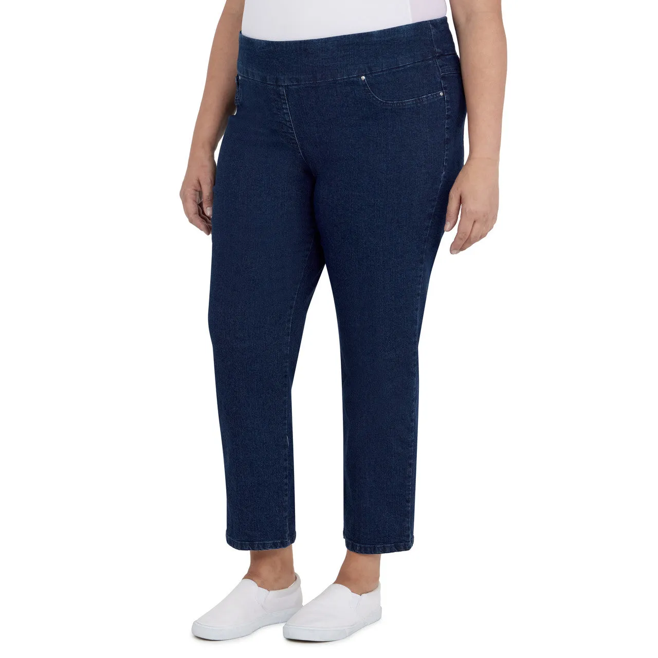 036- Ruby Road Stretch Faux Pocket Jeans- Indigo