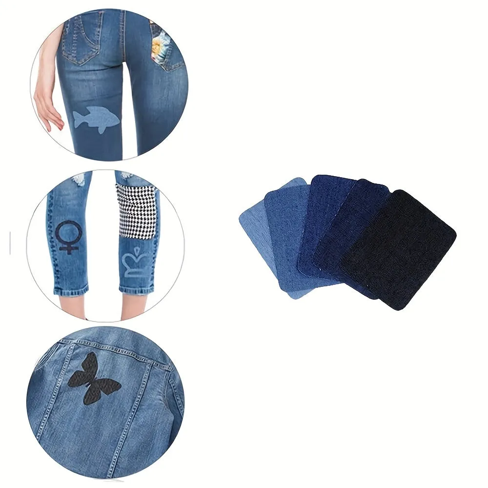 10 Pcs Denim IronOn Patches Repair  Decorate Clothes