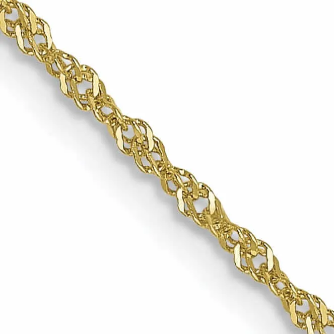 10k Yellow Gold 1 mm Singapore Chain