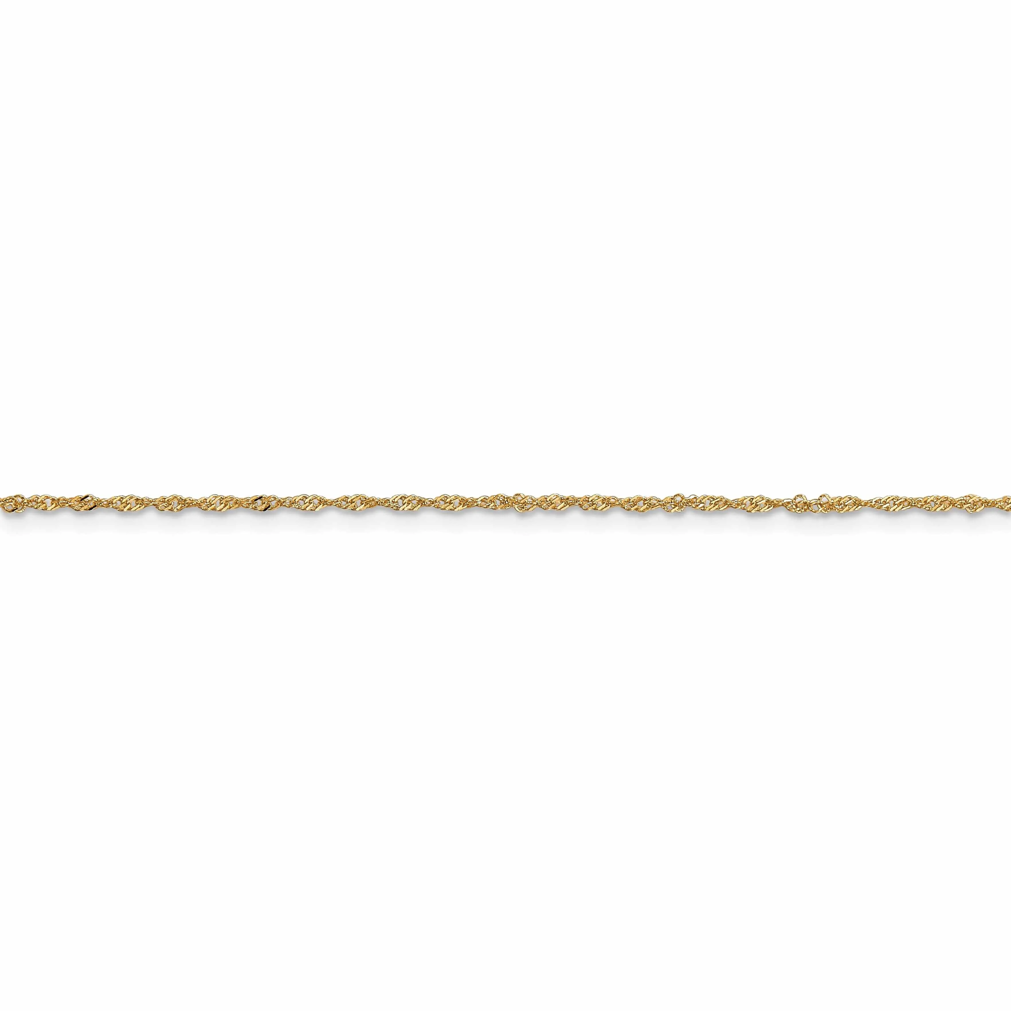 10k Yellow Gold 1 mm Singapore Chain