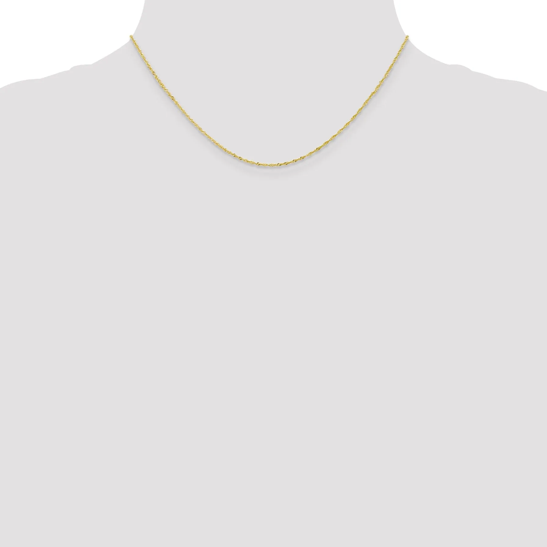 10k Yellow Gold 1 mm Singapore Chain