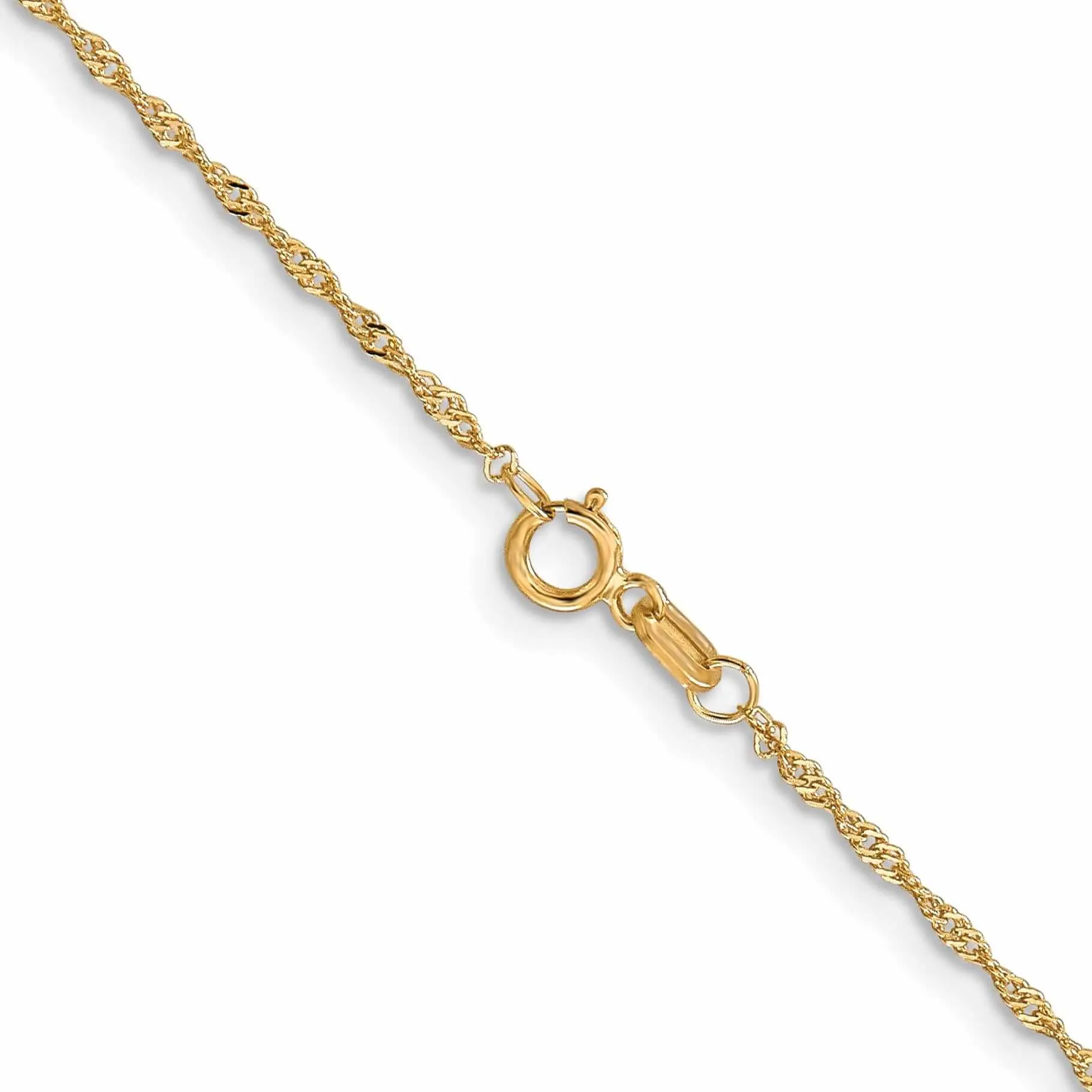 10k Yellow Gold 1 mm Singapore Chain