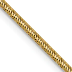 14k Yellow Gold 1.3 mm Snake