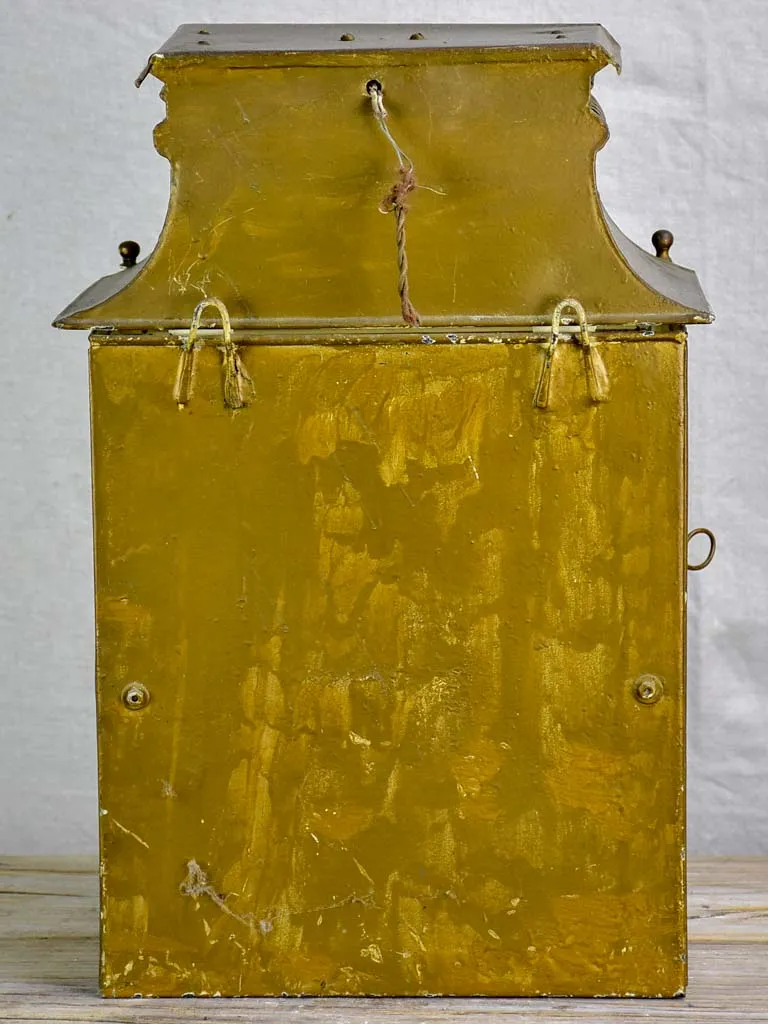 19th Century French wall lantern with gold patina 18½"