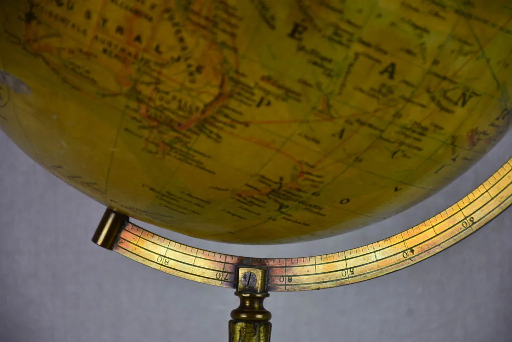 19th century French world globe with decorative base 22¾"