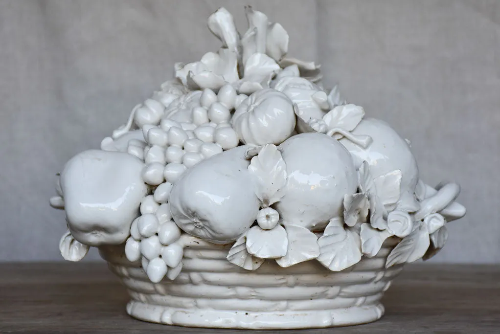 19th Century Italian ceramic centerpiece - fruit basket