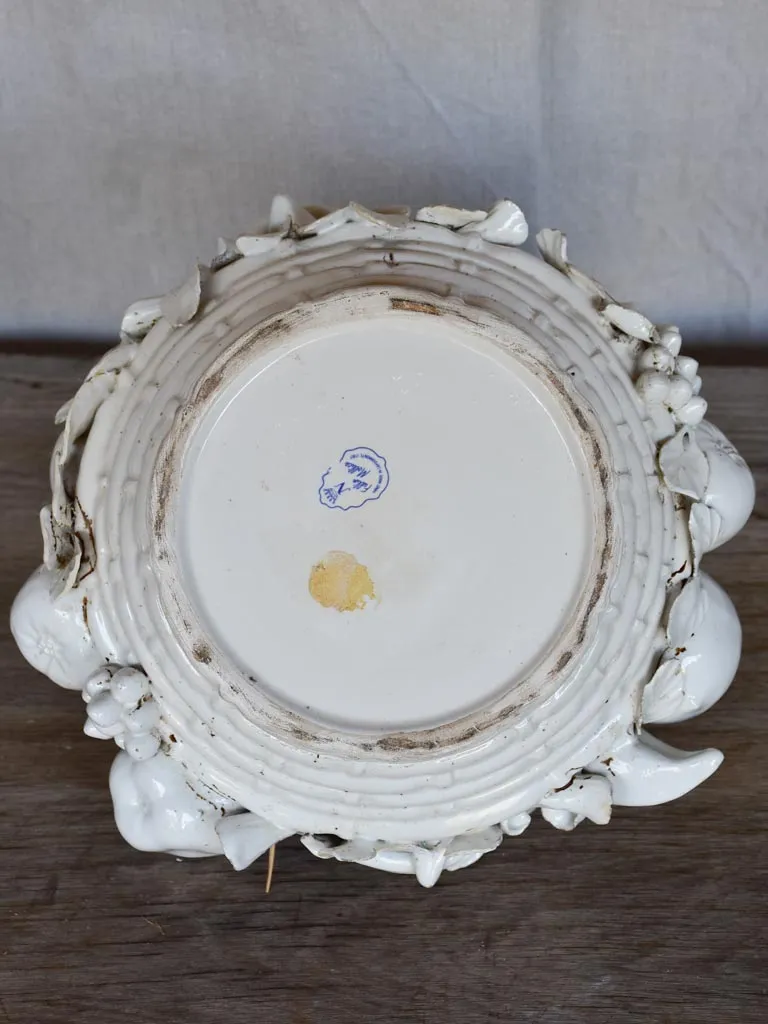 19th Century Italian ceramic centerpiece - fruit basket