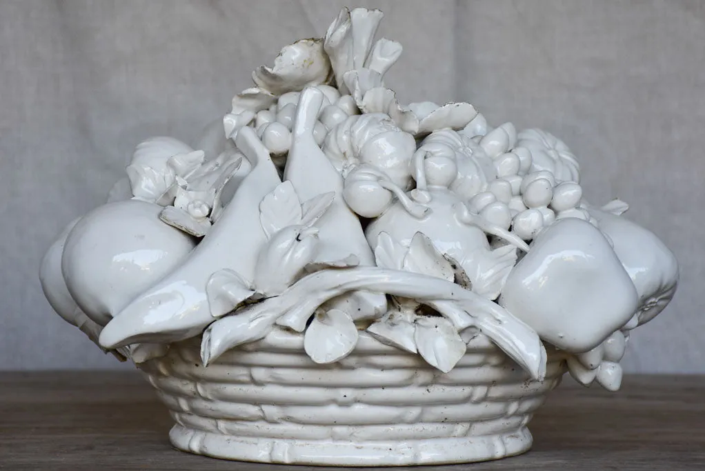 19th Century Italian ceramic centerpiece - fruit basket