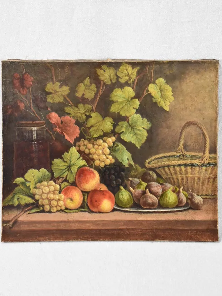 19th century still life with autumnal fruit - I. Silvestre 18" x 21¾"