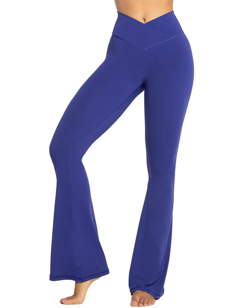 32'' Women's Cross Waist Flared Leggings