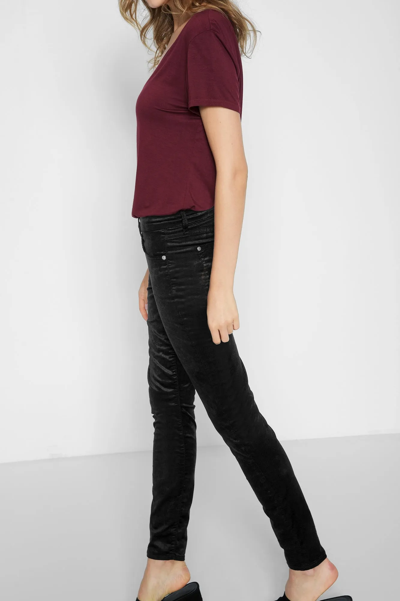 7 For All Mankind - Ankle Skinny Black Velvet