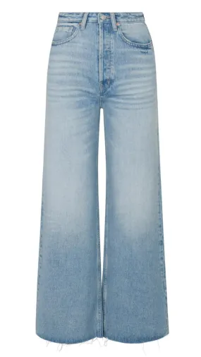 ’90s Inspired High-Rise Wide Leg Jeans - Light Wash