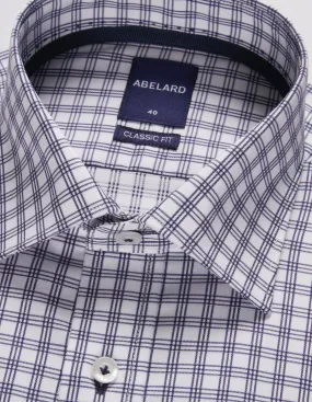 Abelard - Long Sleeve Business Shirt - Check - Navy & White