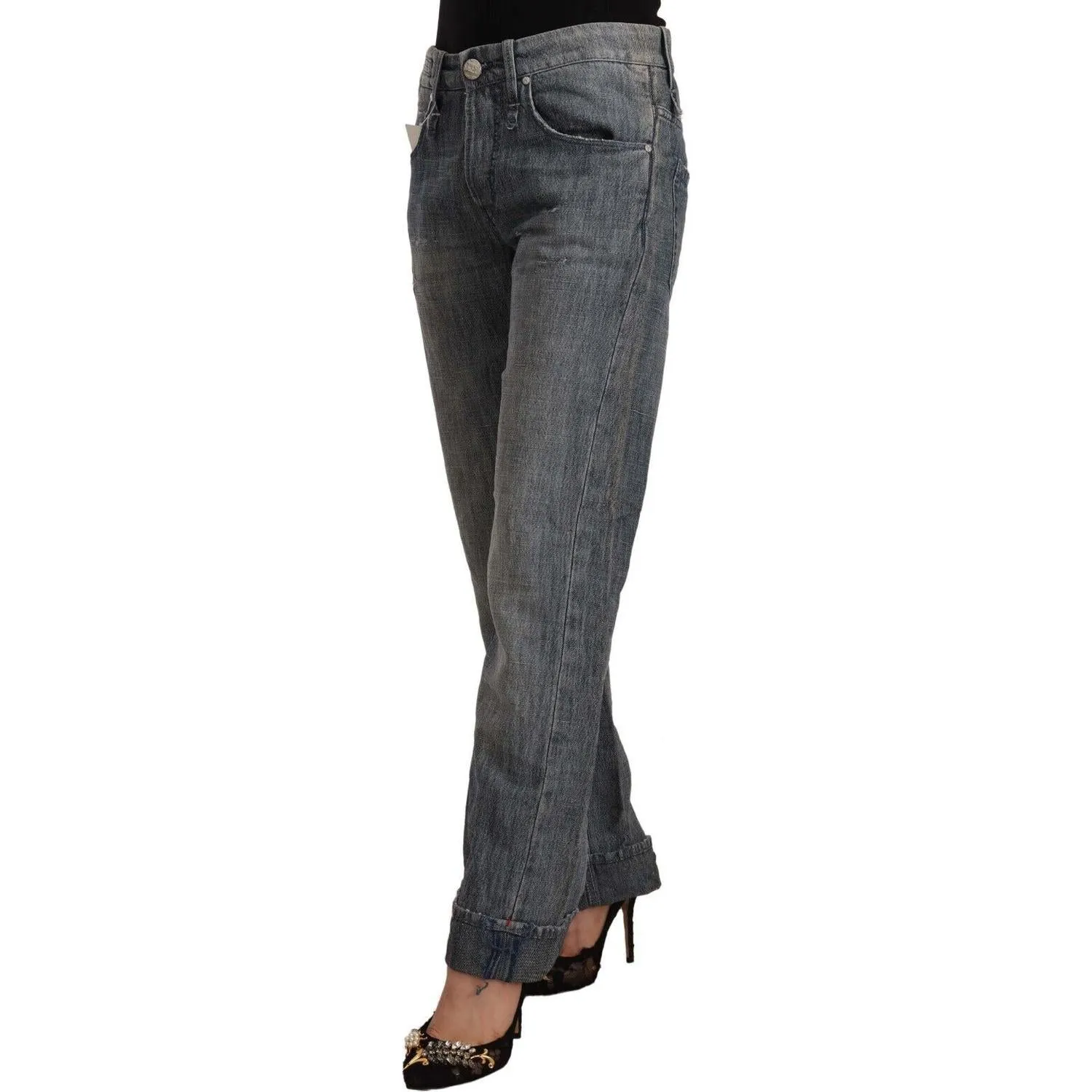 Acht Chic Gray Washed Straight Cut Jeans