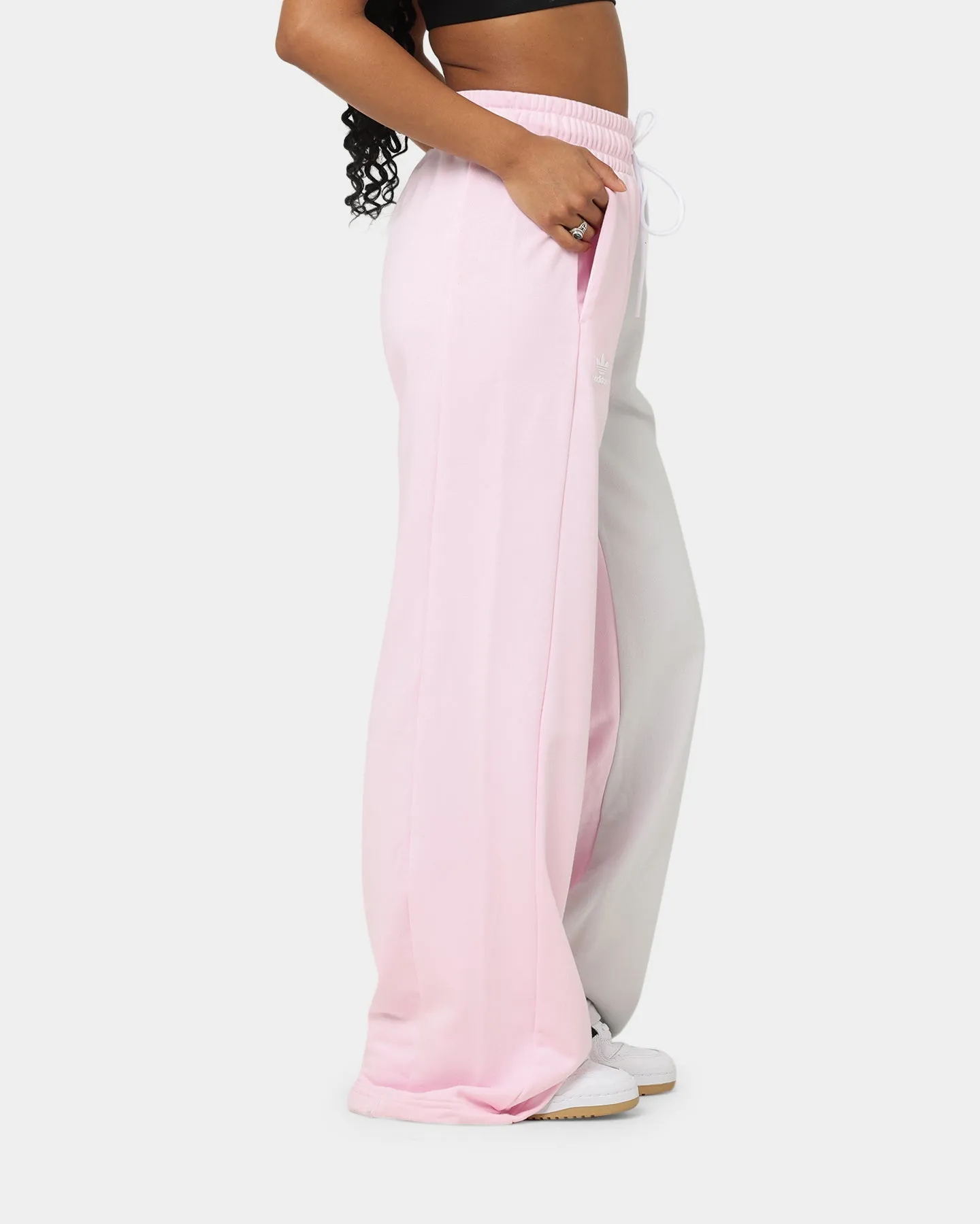 Adidas Women's Wide Leg Sweat Pants Clear Pink