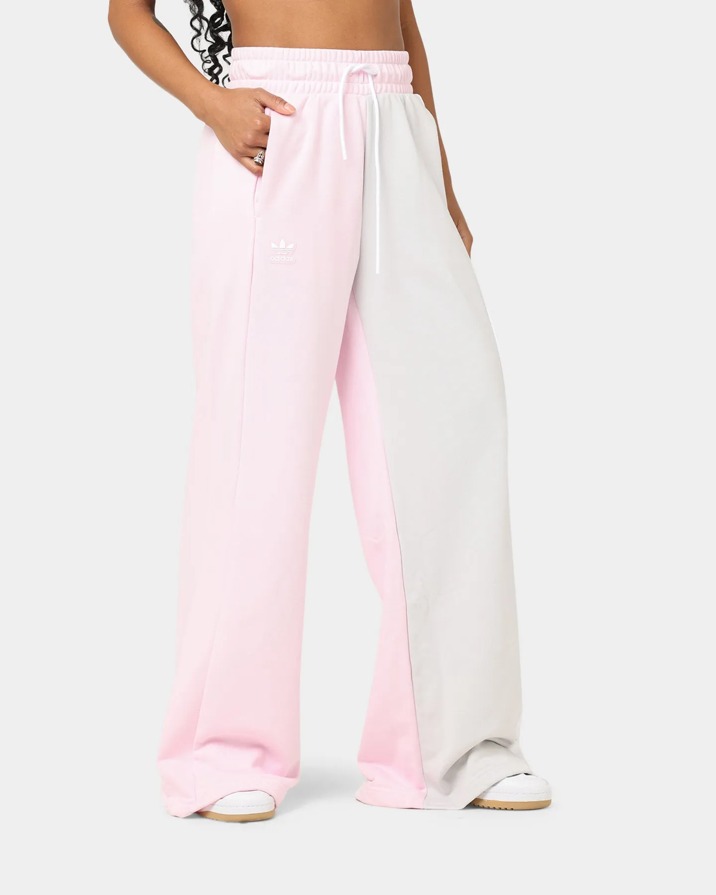 Adidas Women's Wide Leg Sweat Pants Clear Pink