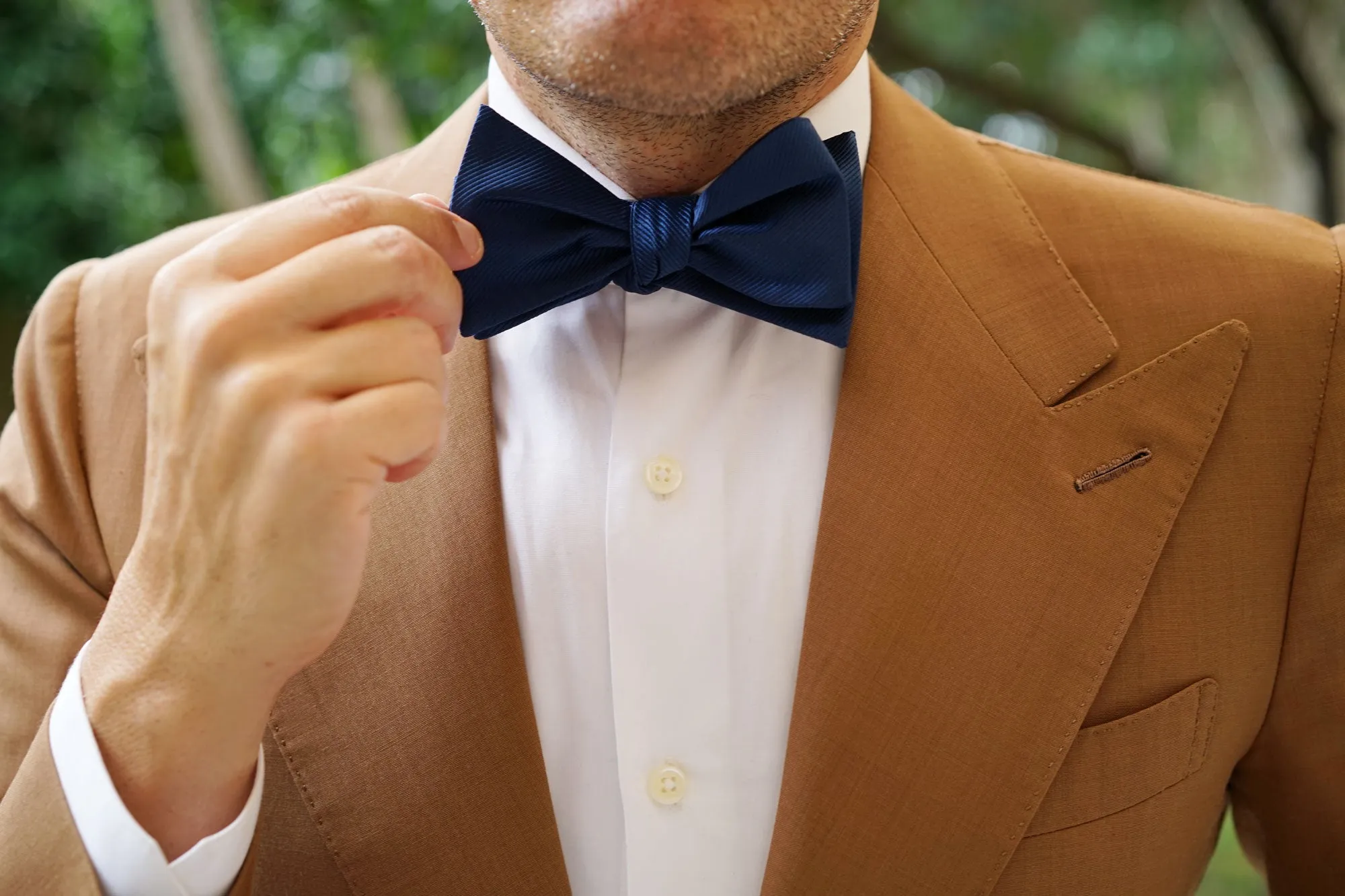 Admiral Navy Blue Twill Self Bow Tie