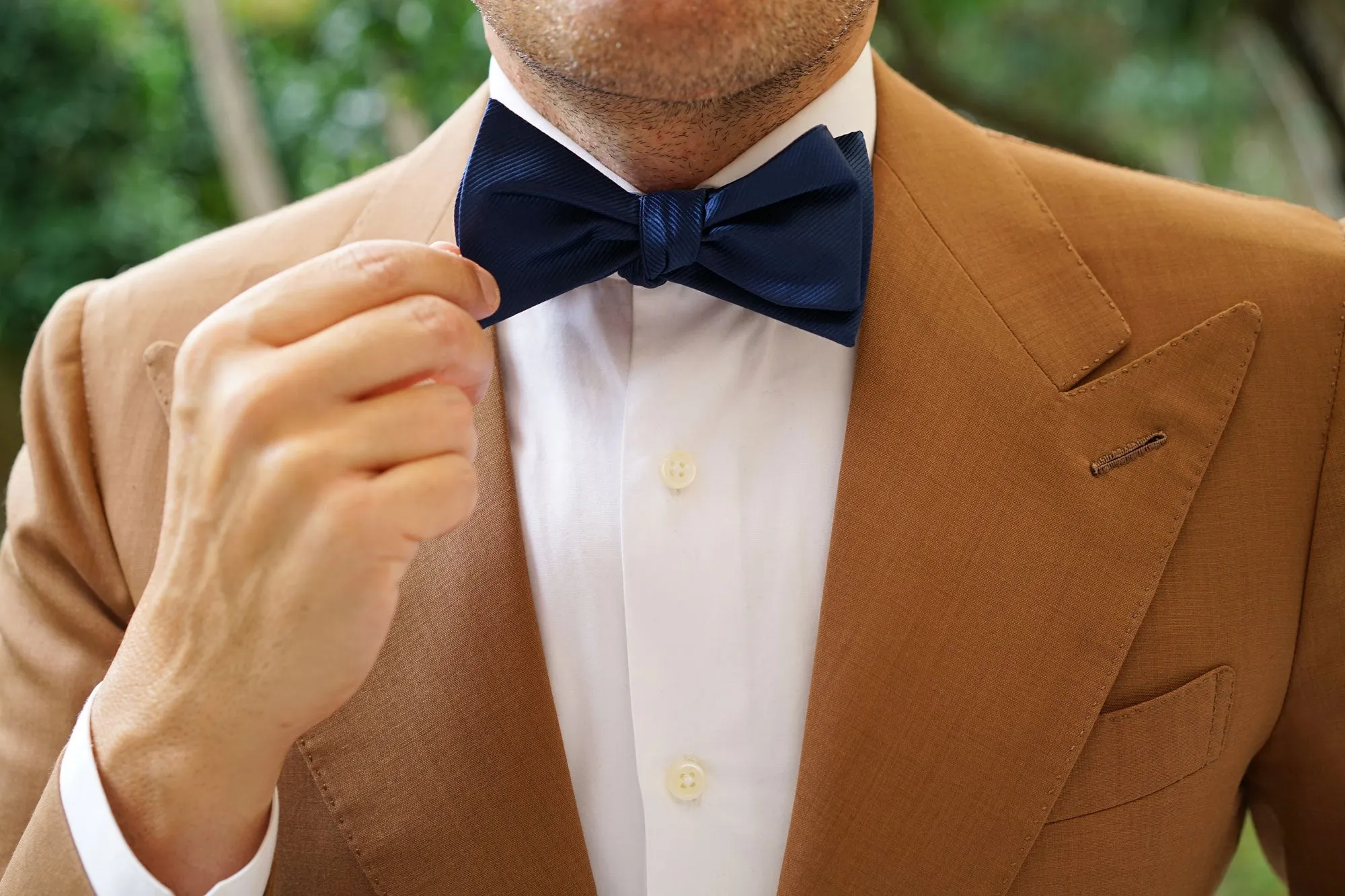 Admiral Navy Blue Twill Self Bow Tie