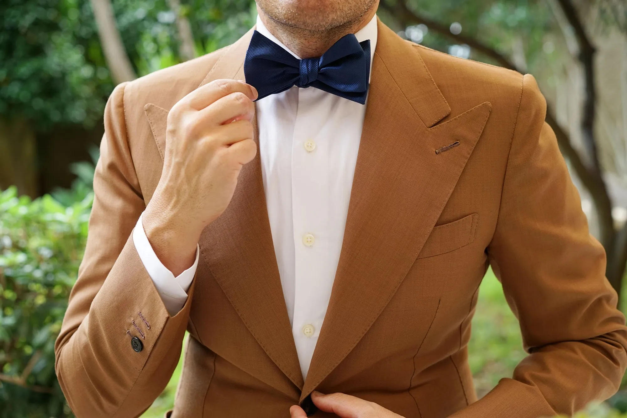 Admiral Navy Blue Twill Self Bow Tie