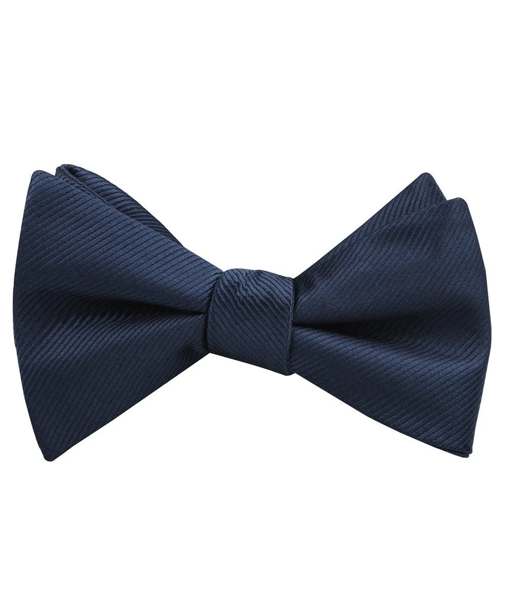 Admiral Navy Blue Twill Self Bow Tie