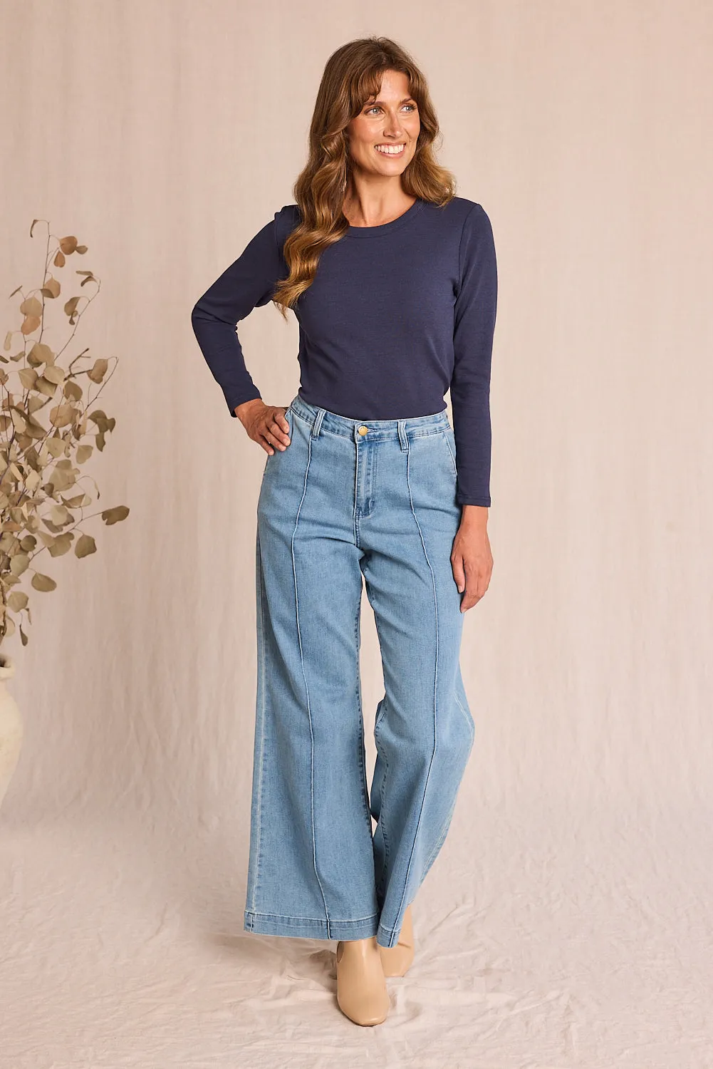 Adrift Denim Wide Leg Jeans in Light Wash