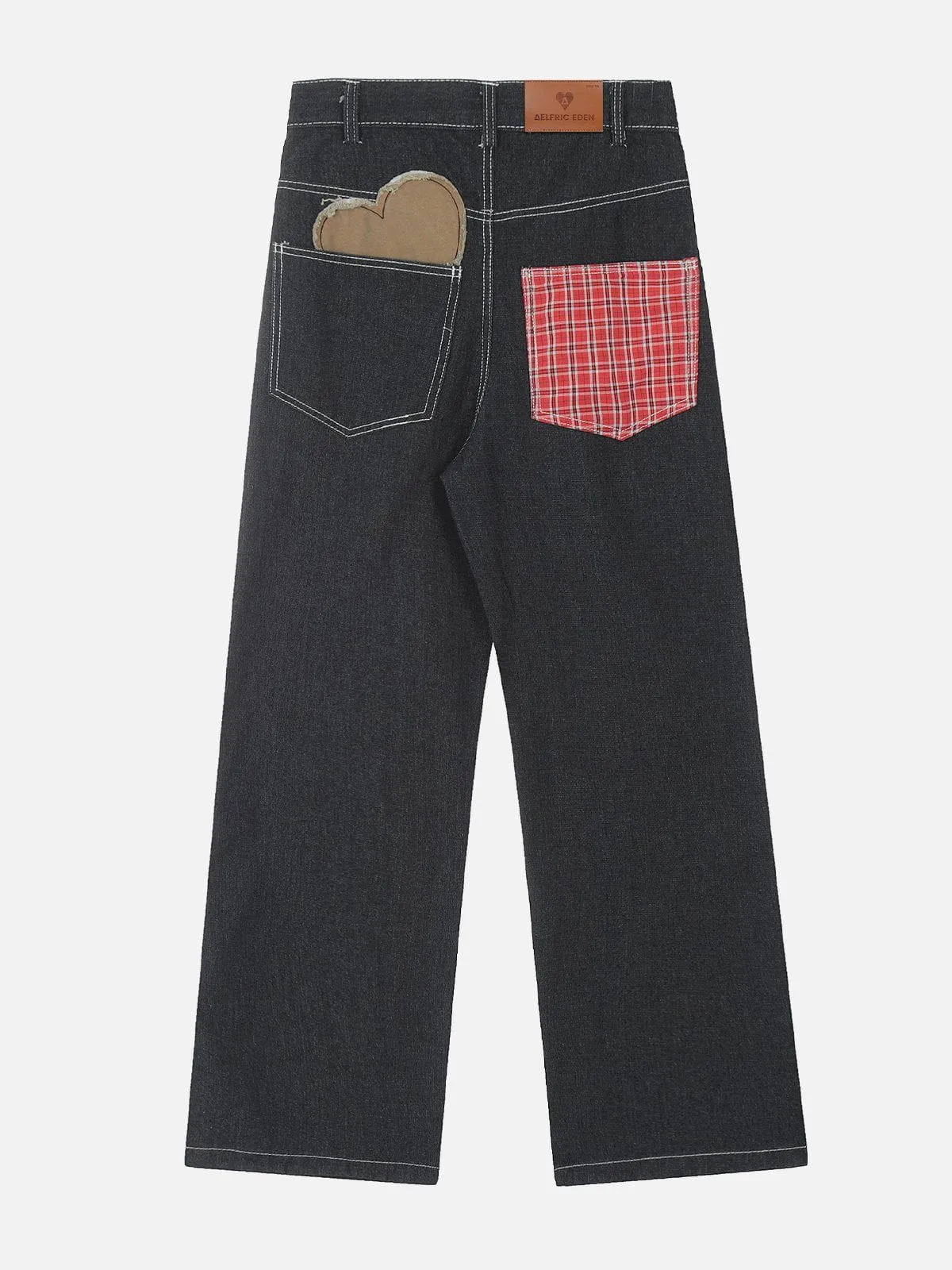 Aelfric Eden Applique Plaid Heart Jeans