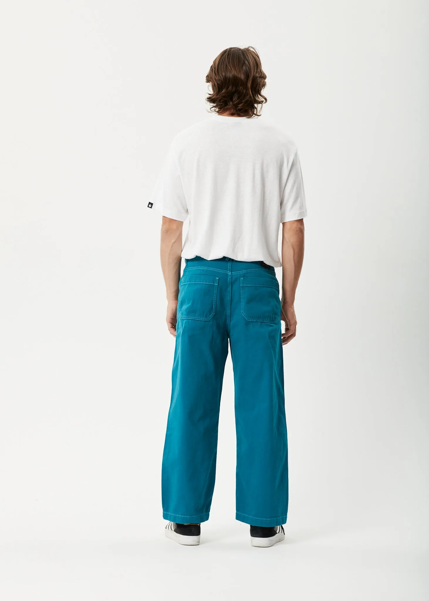 AFENDS Mens Pablo - Baggy Pants - Azure