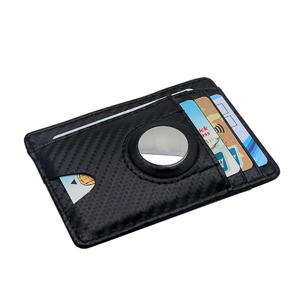 AirTags carbon fiber style slim case - Black