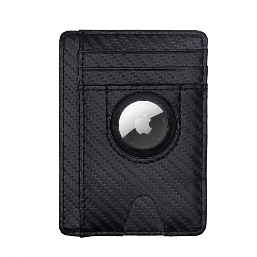 AirTags carbon fiber style slim case - Black