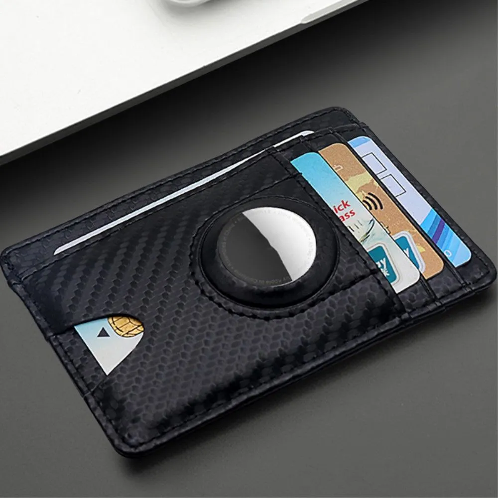 AirTags carbon fiber style slim case - Black