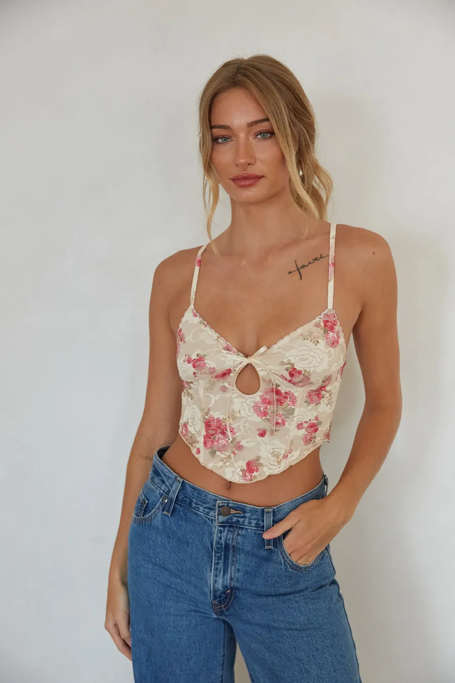 Alyssa Lace Floral Corset Top