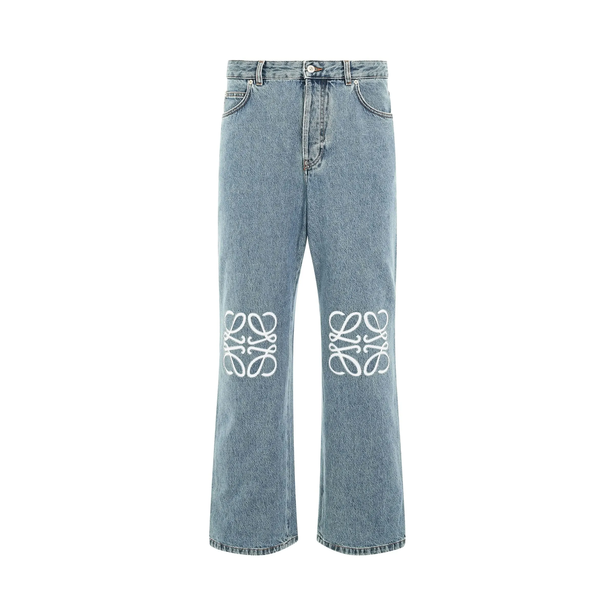 Anagram Baggy Jeans AF in Mid Blue Denim