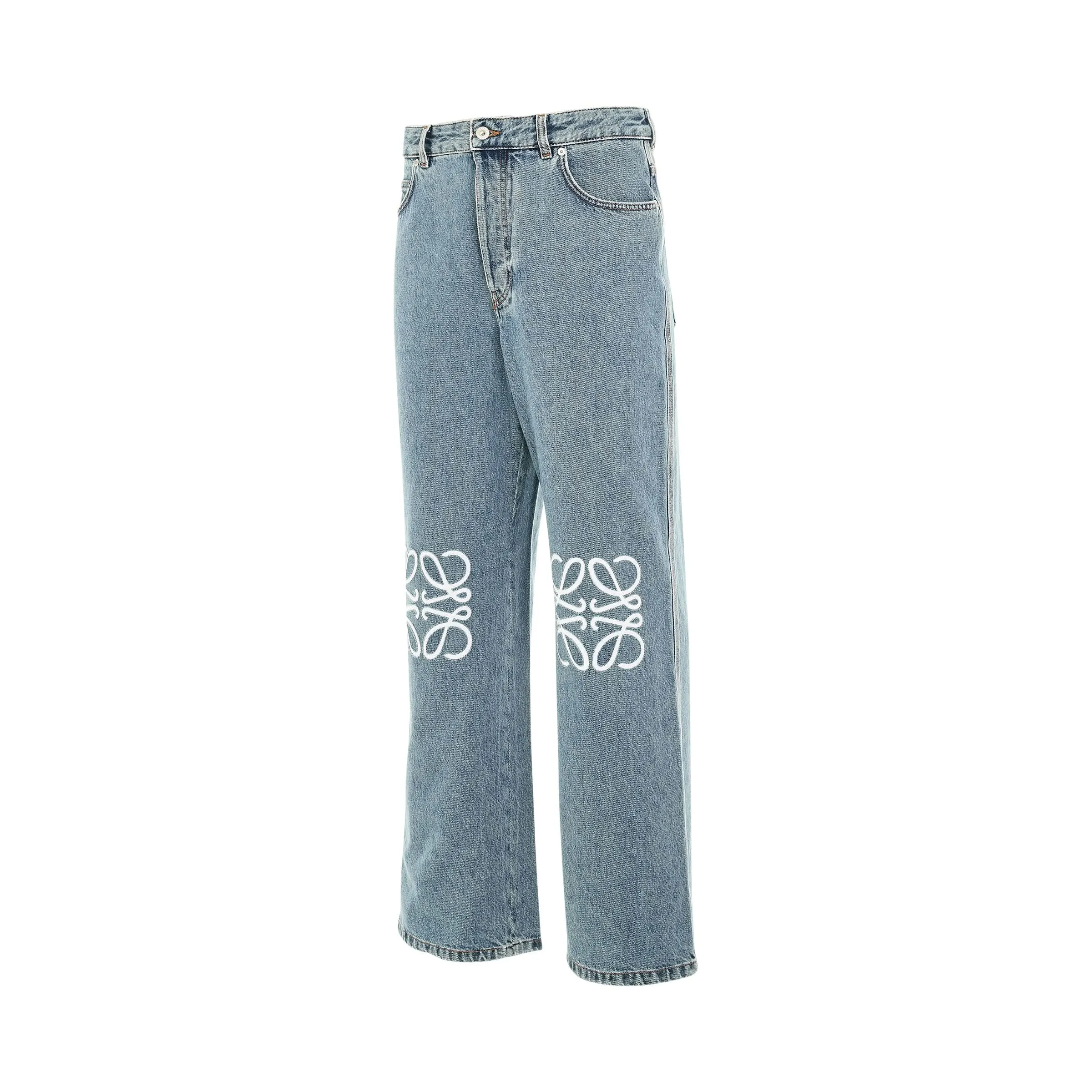 Anagram Baggy Jeans AF in Mid Blue Denim