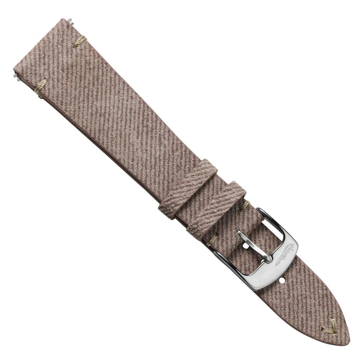 Arbour V-Stitch Denim Design Genuine Leather Watch Strap - Quartz Pink