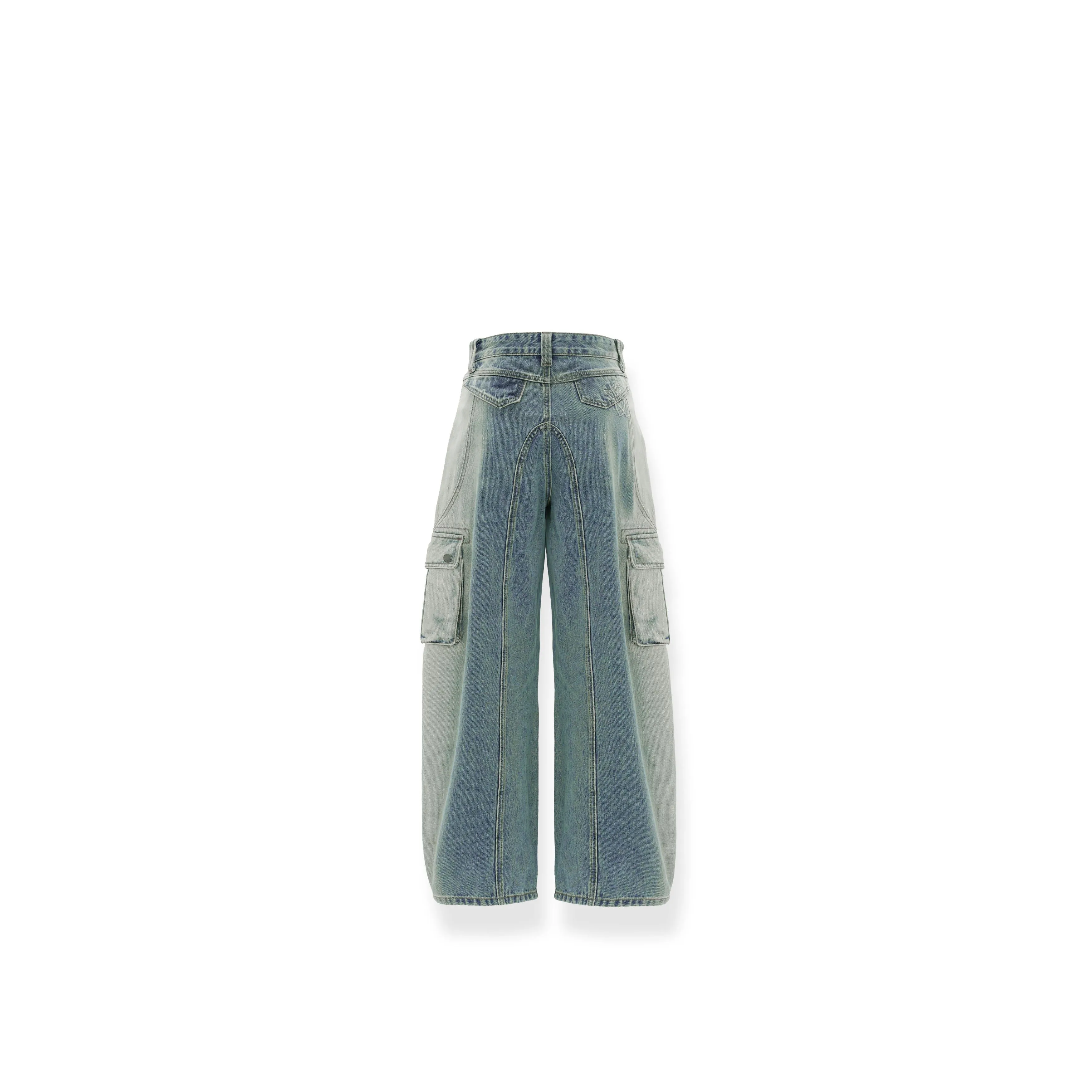 Arc Aesthetic Loose Scimitar Shape Pockets Denim Jeans