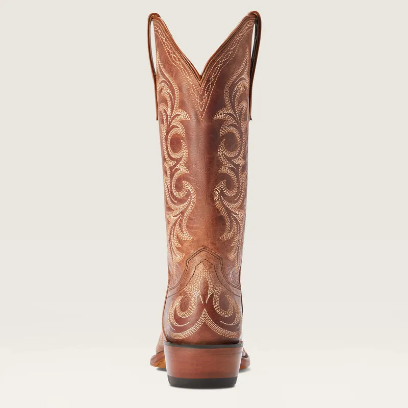 Ariat Ladies Whiskey Hazen Snip Toe Western Boots with All-Over Stitching