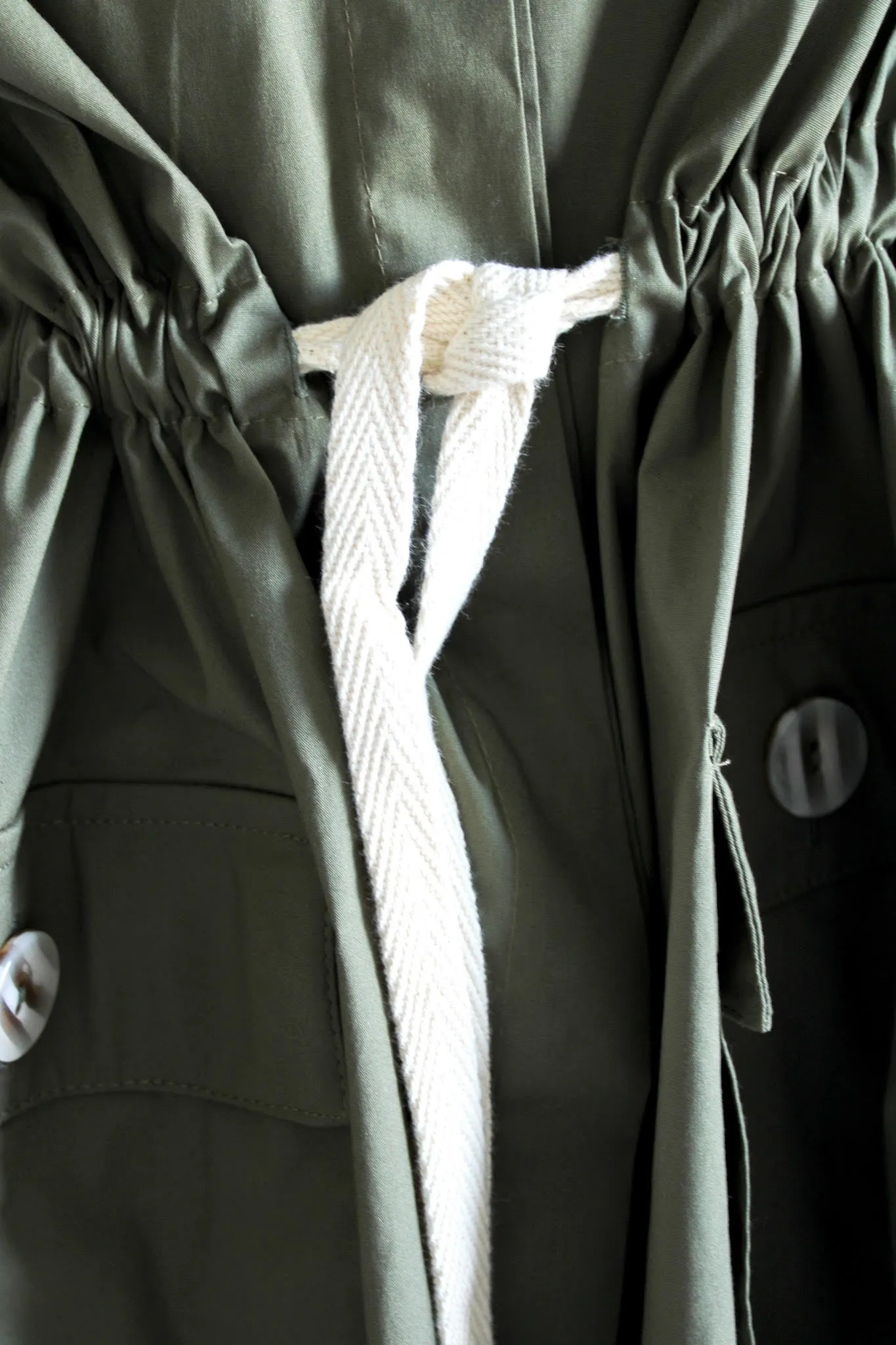 Army Green Jacket Blouse w/Pull Belt (Online Only)