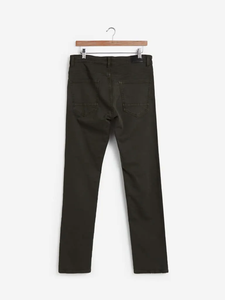 Ascot Olive Relaxed Fit Jeans