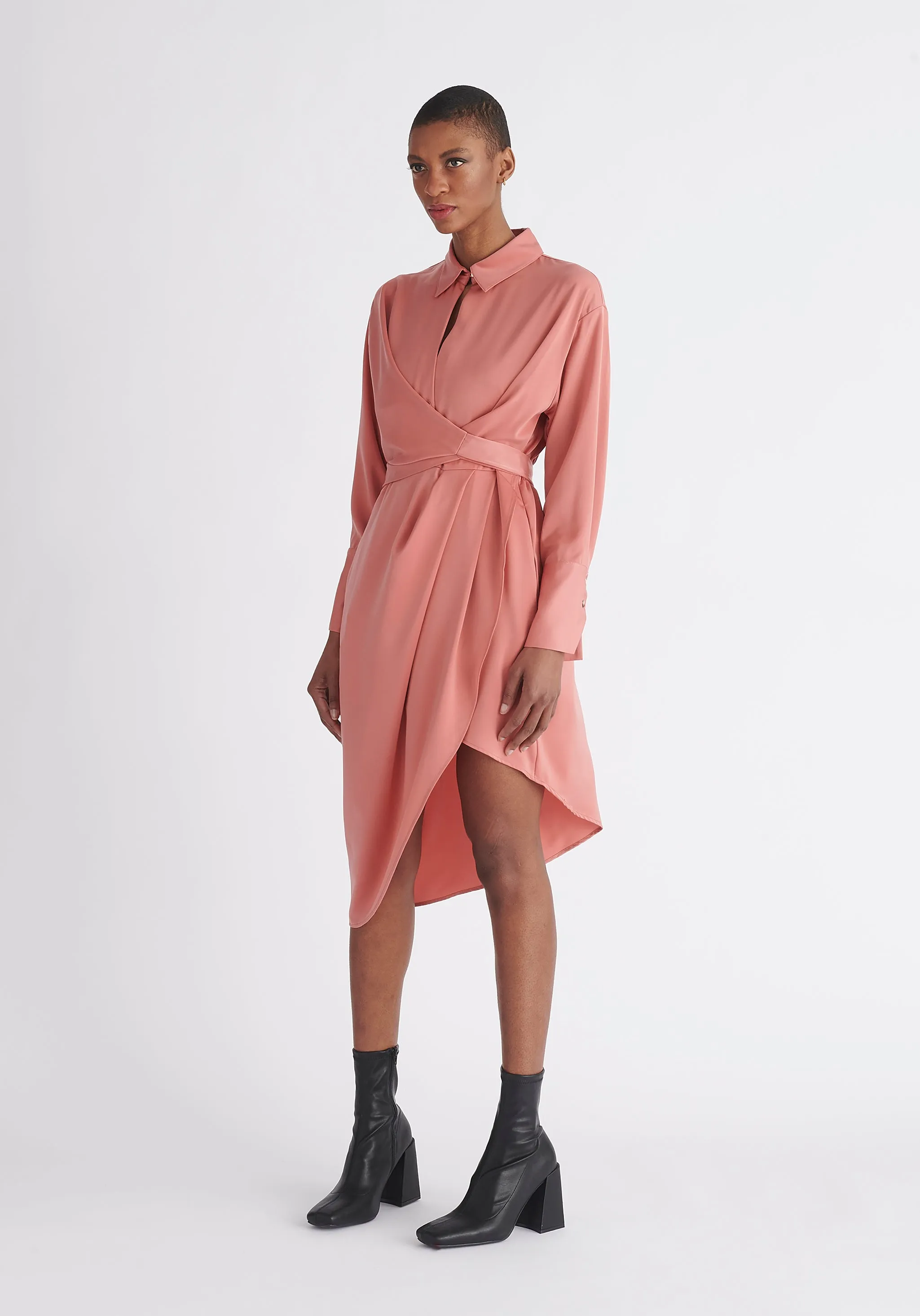 Asymmetric Hem Shirt Dress