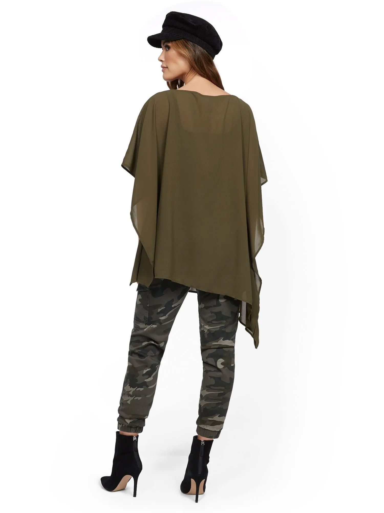 Asymmetrical-Hem Poncho