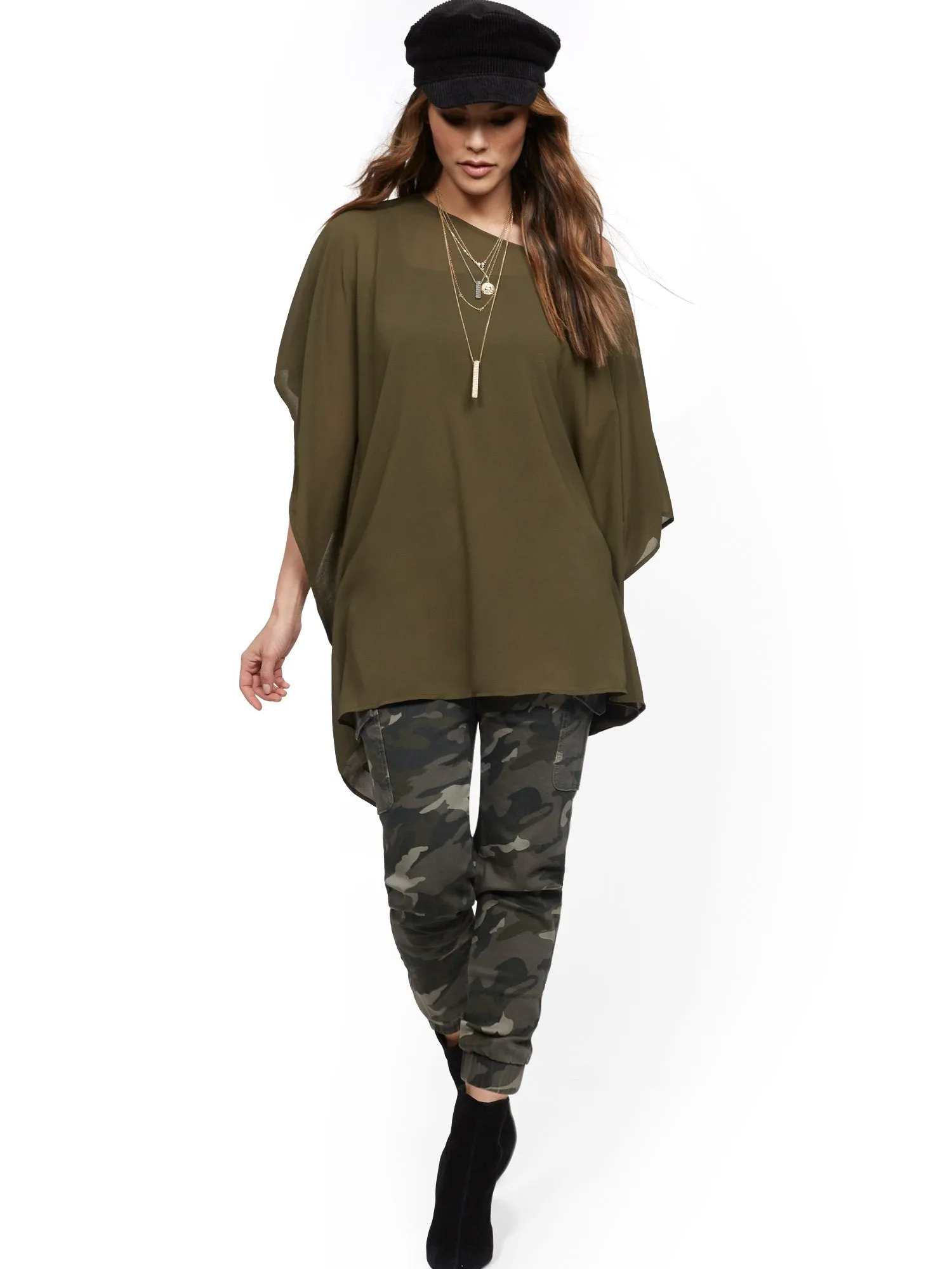 Asymmetrical-Hem Poncho