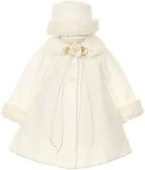 Baby Winter Princess Coat & Hat - Ivory