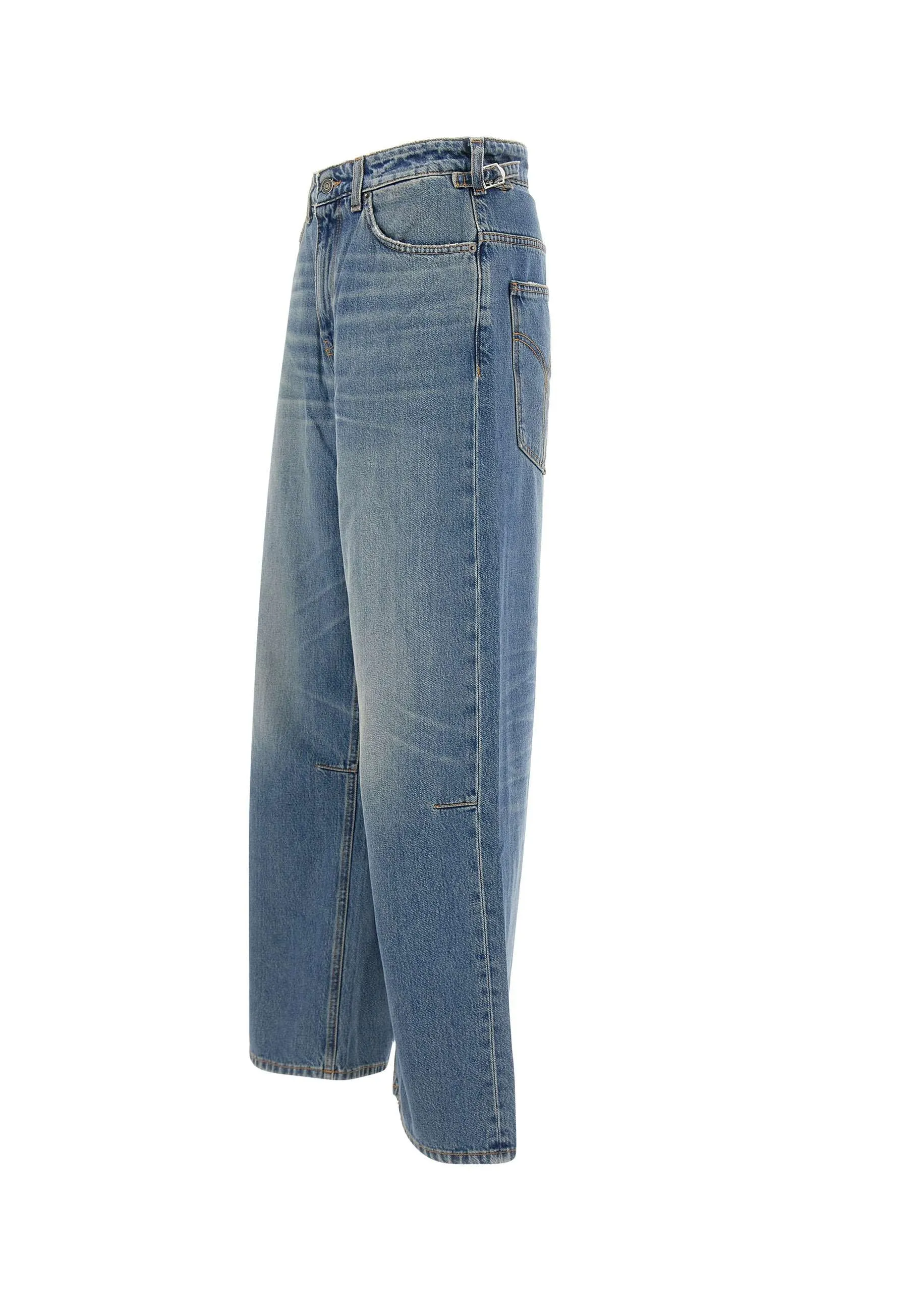 Baggy Blue Cotton Denim Jeans