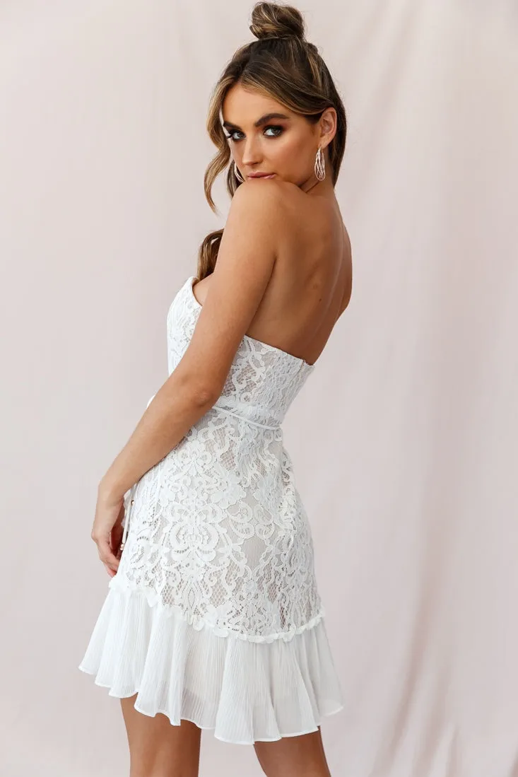 Banksia Lace Bandeau Wrap Dress White