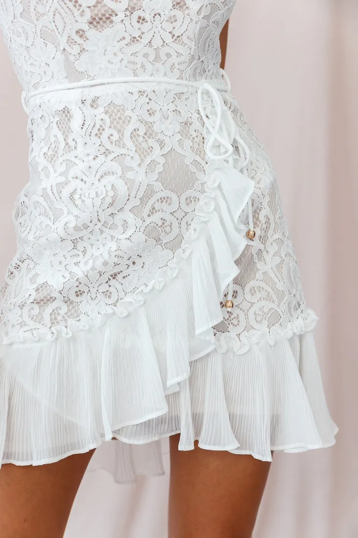 Banksia Lace Bandeau Wrap Dress White