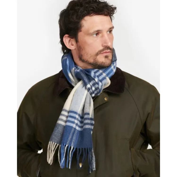 Barbour Kindar Check Tartan Scarf - Blue-Naval Grey