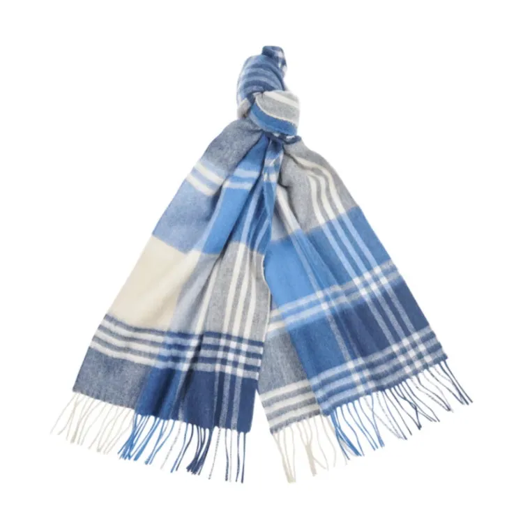 Barbour Kindar Check Tartan Scarf - Blue-Naval Grey