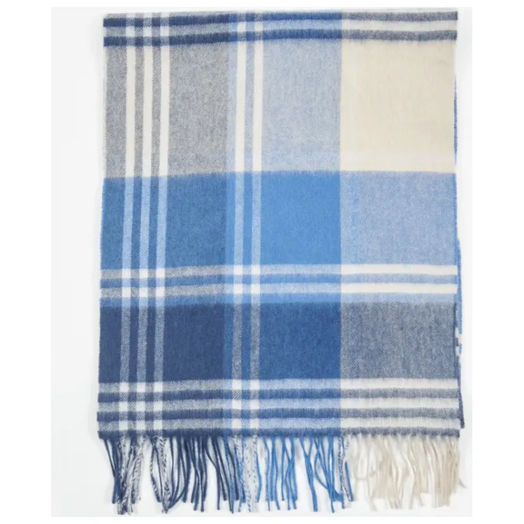 Barbour Kindar Check Tartan Scarf - Blue-Naval Grey