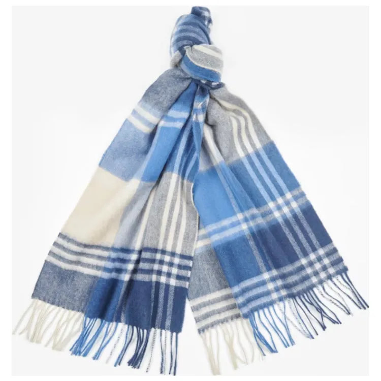 Barbour Kindar Check Tartan Scarf - Blue-Naval Grey