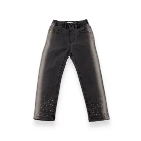 Black & Sliver Stone Skinny Jeans